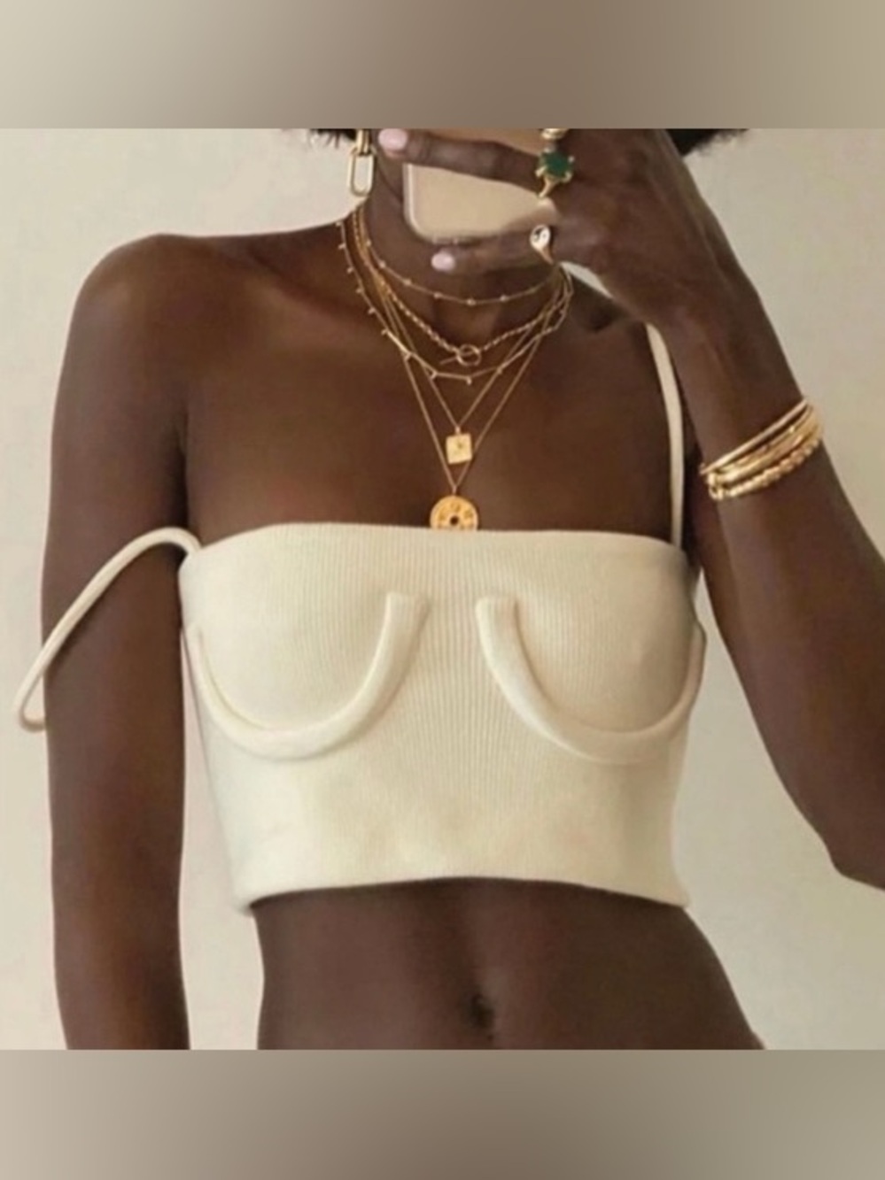 Orseund Iris Square Neckline Sleeveless Crop Top - XS